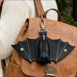 Black Bat Design Men Coin Purse